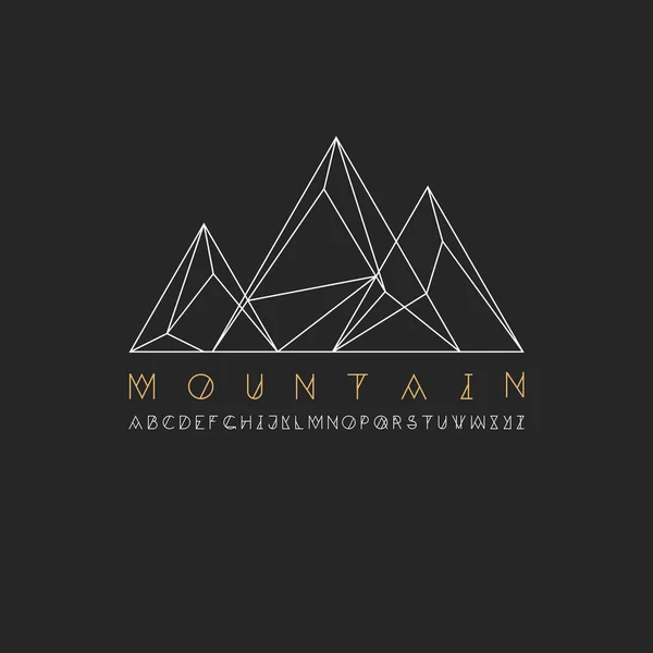 Logotipo línea montaña — Vector de stock