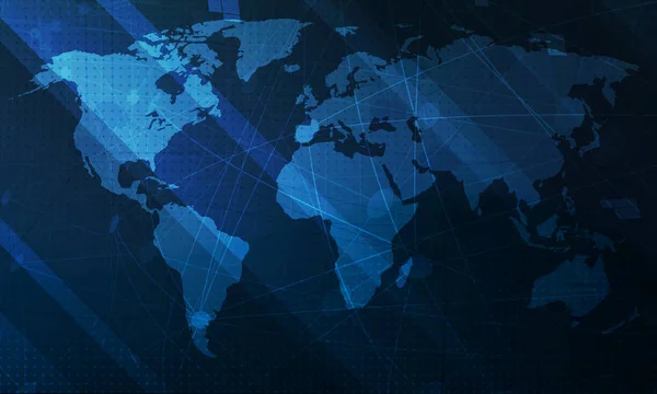 Mappa del mondo blu — Vettoriale Stock