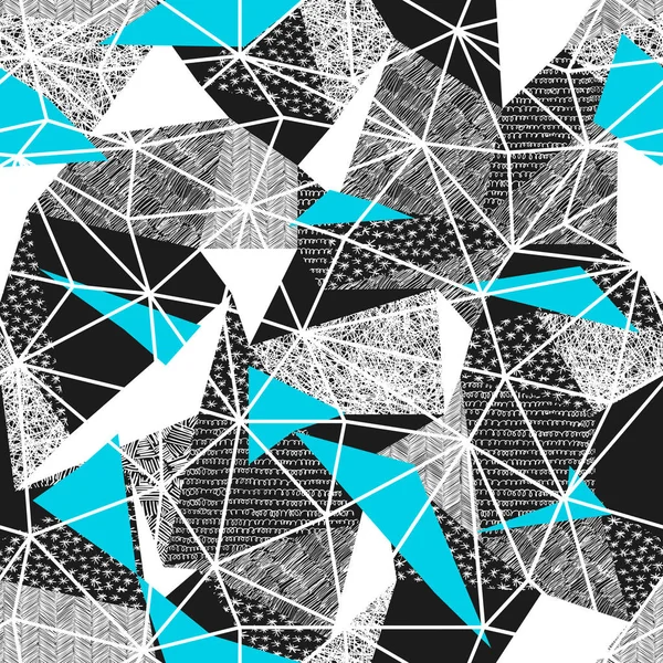 Vzorek s modré trojúhelníky — Stockový vektor