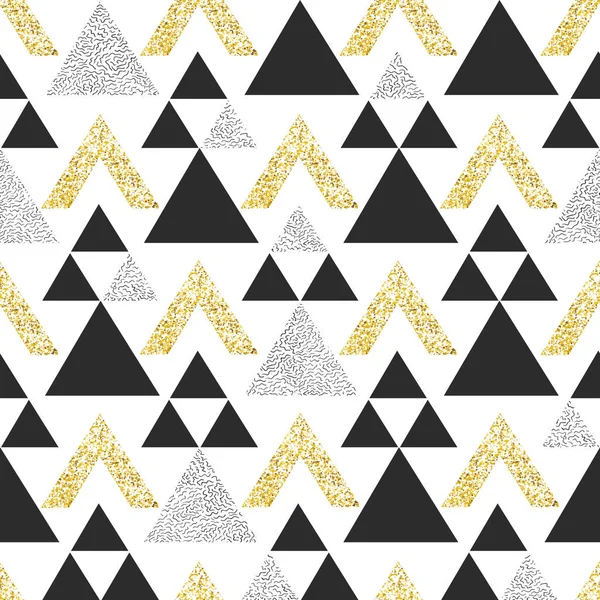 Візерунок з золотими і темно-сірими трикутниками — стоковий вектор