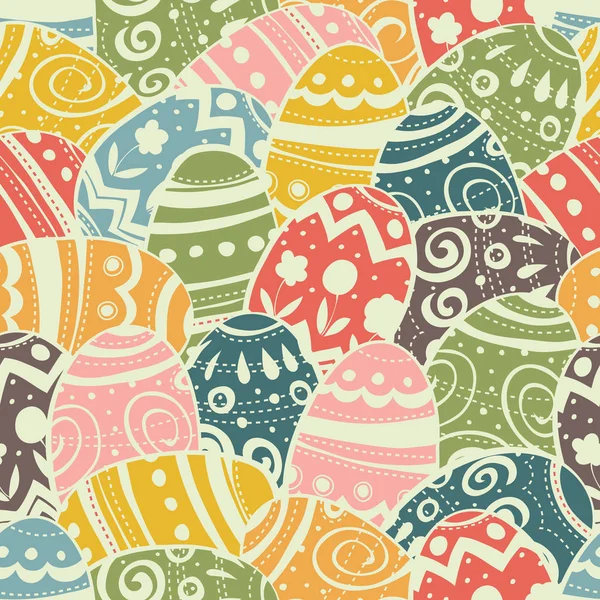 Шаблон с разноцветными пасхальными яйцами — стоковый вектор