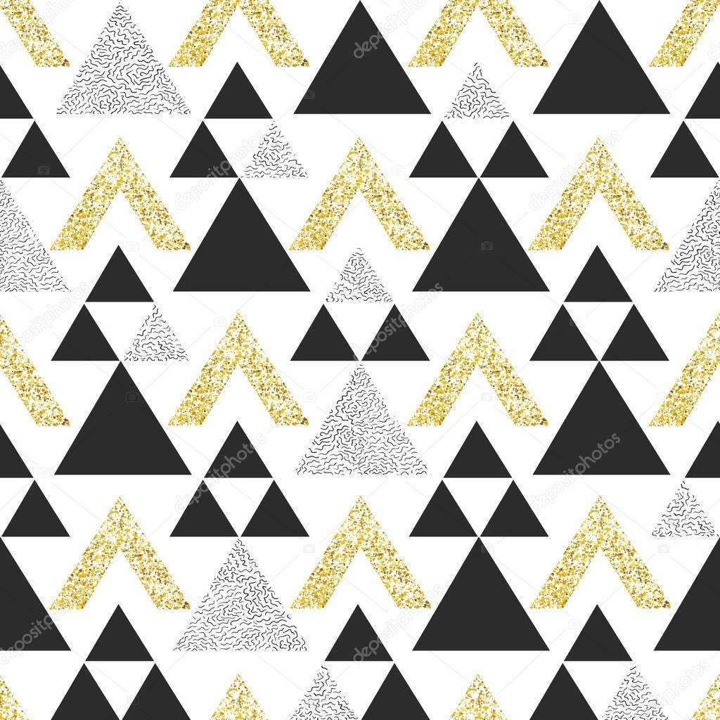 pattern with gold and dark gray triangles