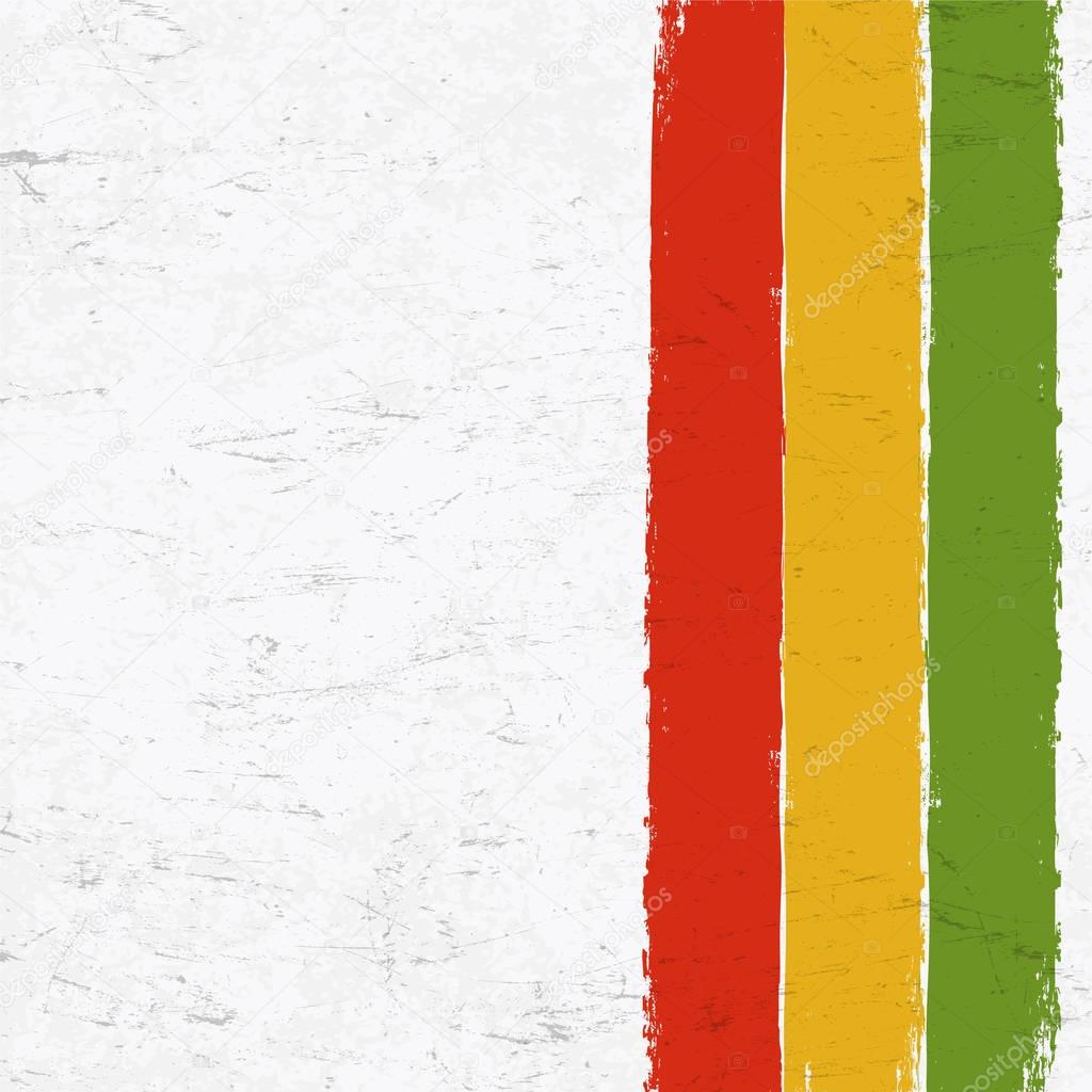 Rasta colors grunge texture. Abstract template use for Rastafarian thematic layouts. Vector illustration