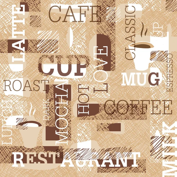 Kaffe tema mönster — Stock vektor