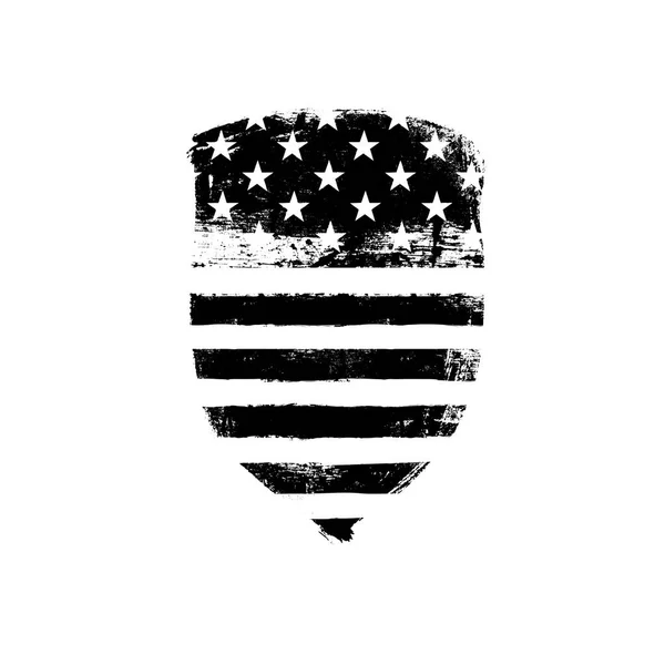 Escudo icono en forma de bandera americana — Vector de stock