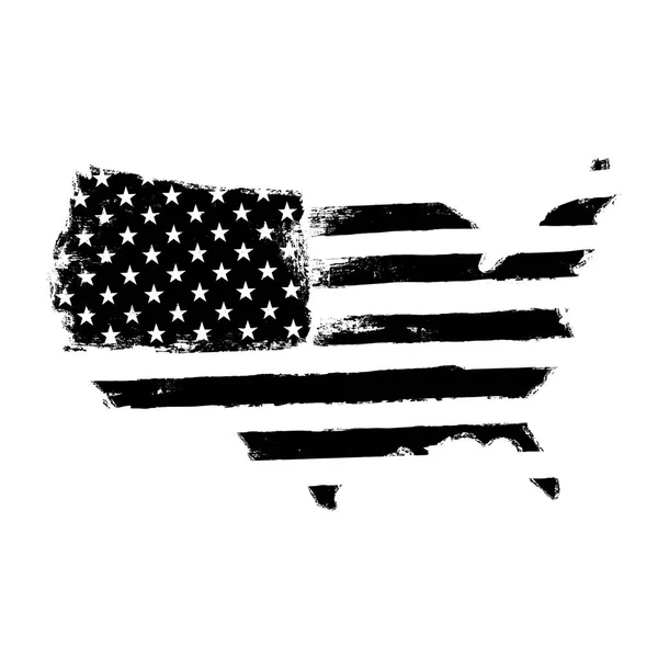 Amerika karta flagga formade — Stock vektor