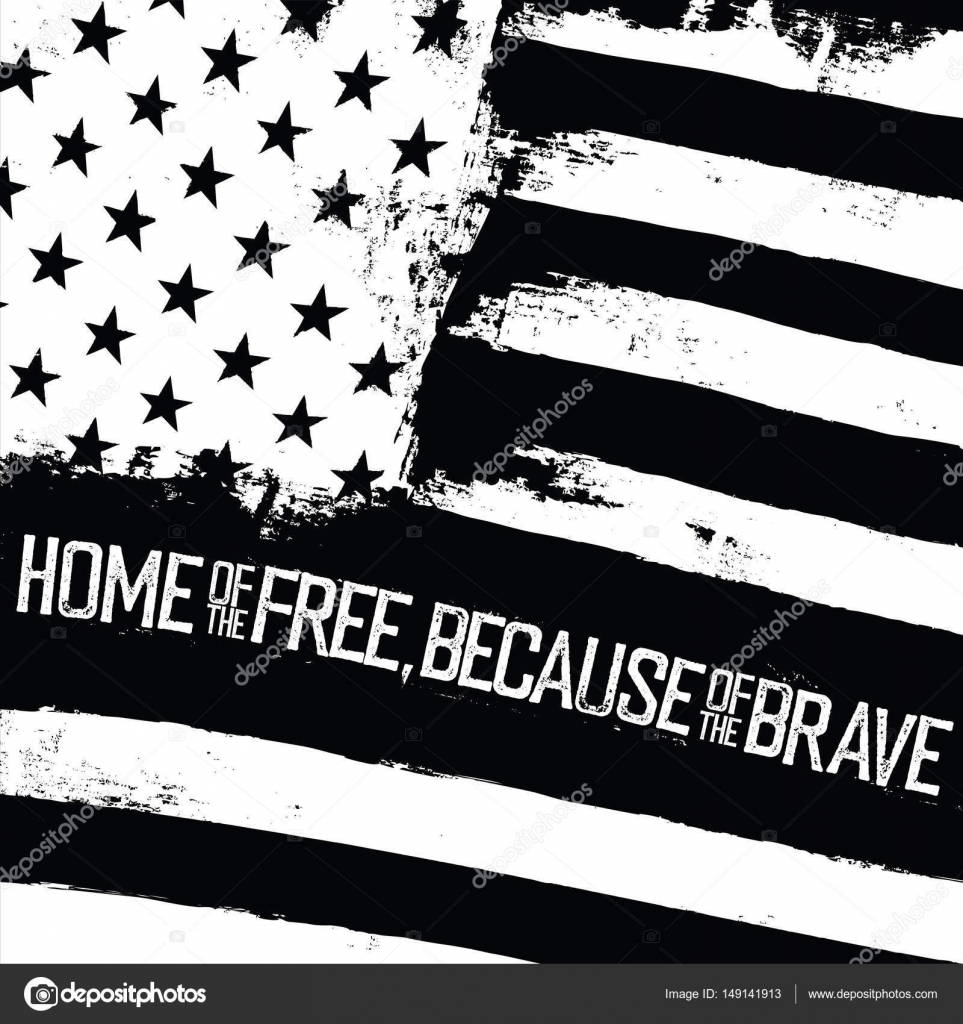 Monochrome typography quote on American Flag — Stock Vector © pashabo