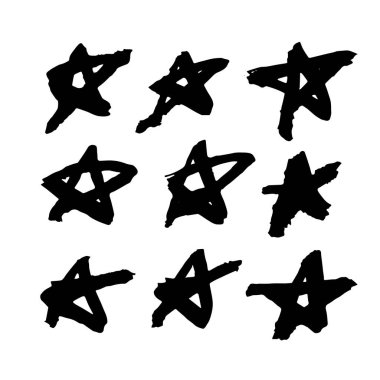Yarım yamalak grunge siyah yıldız şekiller