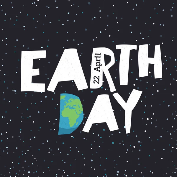 Biglietto con iscrizione Happy Earth Day — Vettoriale Stock