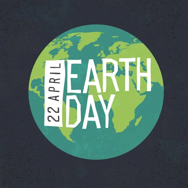 Carte postale avec inscription Jour de la Terre — Image vectorielle