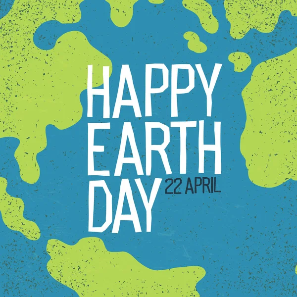 Carte postale avec inscription Happy Earth Day — Image vectorielle