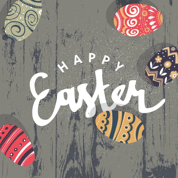 Buona Pasqua biglietto di auguri con uova — Vettoriale Stock