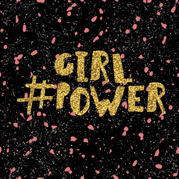 Gyllene glitter inskription Girlpower — Stock vektor