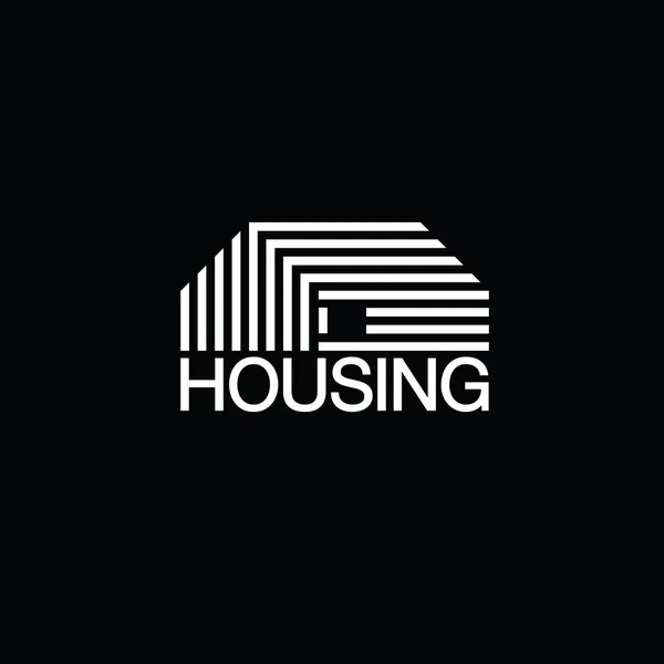 Mono Line Haus Logo — Stockvektor