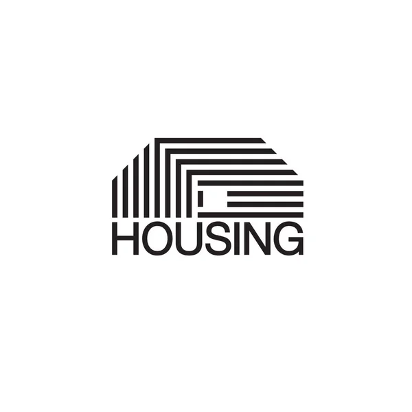 Mono lijn huis logo — Stockvector