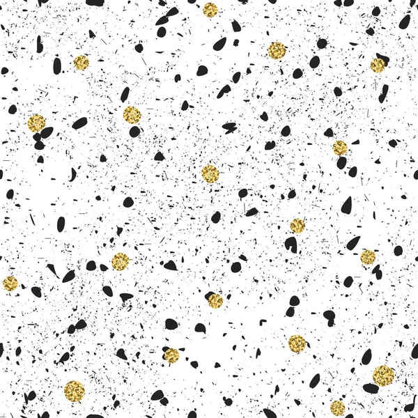 Motif texturé avec des particules d'or chaotiques — Image vectorielle