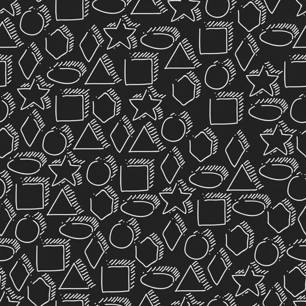 Naadloze geometrische vormen handgetekende patroon — Stockvector