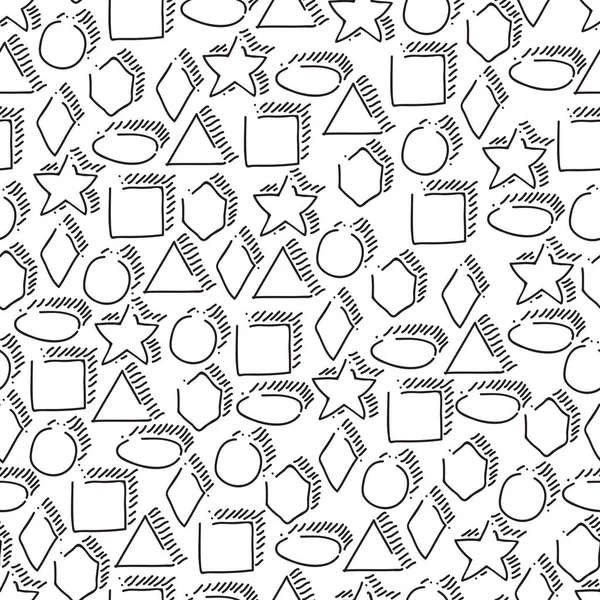 Formes géométriques sans couture dessin à la main — Image vectorielle