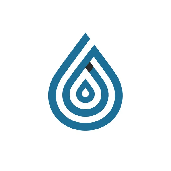 Logotipo de gota de agua de línea mono — Vector de stock