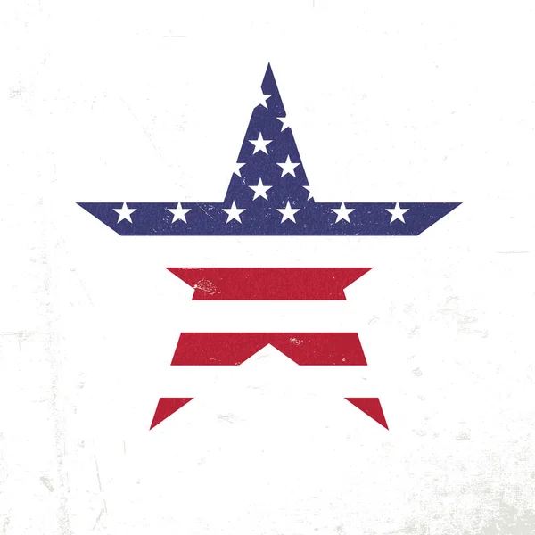 Amerykańską flagę w kształt gwiazdy. — Wektor stockowy
