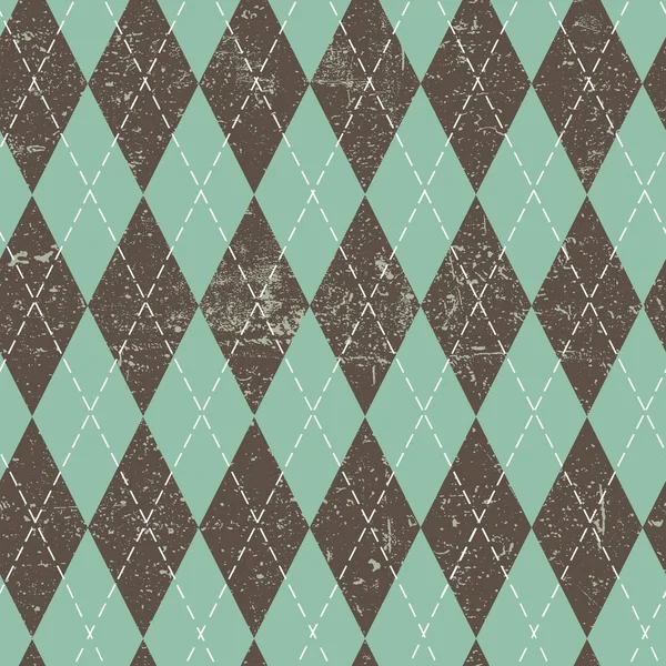 Argyle seamless aged pattern. — Stock Vector