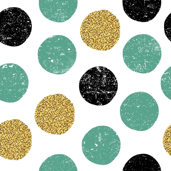 Guld, gröna och svarta prickar. — Stock vektor