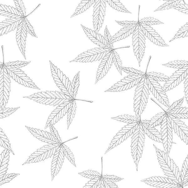 Cannabis levelek zökkenőmentes minta — Stock Vector