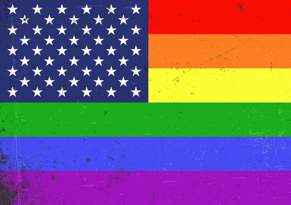 ゲイやレズビアンの自尊心の虹色の旗 — ストックベクタ