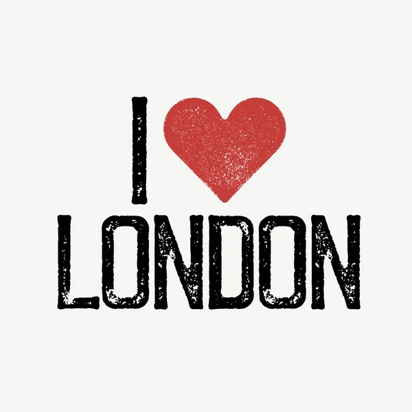 "Me encanta Londres "texto con corazón rojo . — Archivo Imágenes Vectoriales