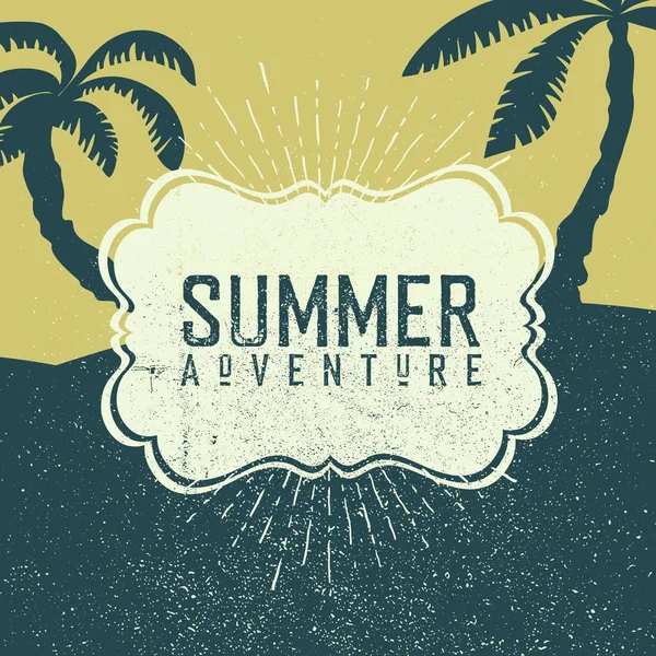 Cartel de aventuras de verano . — Archivo Imágenes Vectoriales