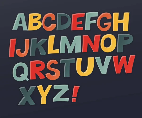 Comic colorful alphabet. — Stock Vector