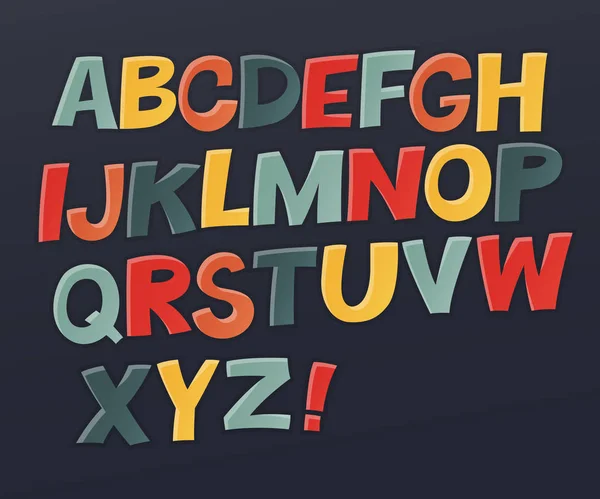 Komisches buntes Alphabet. — Stockvektor