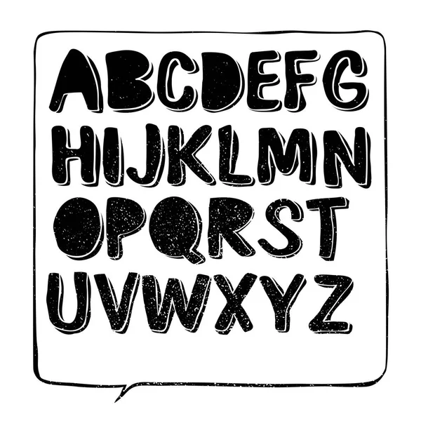 Hand getekende lettertype met schaduw. — Stockvector