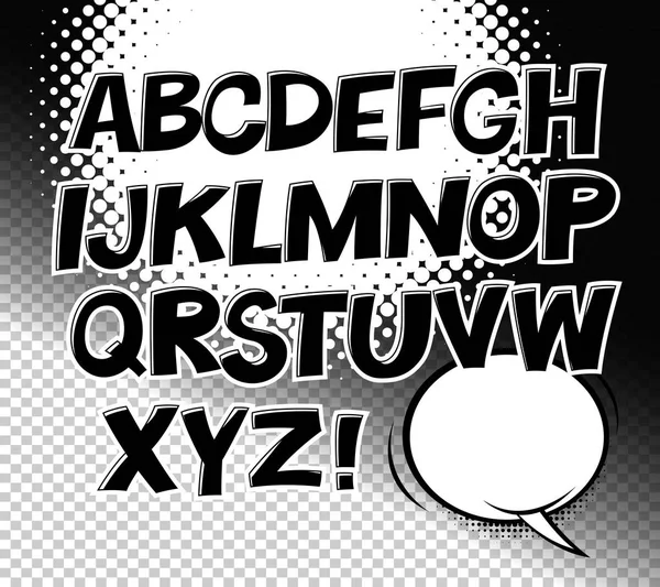 Comic book stijl lettertypeset brieven — Stockvector