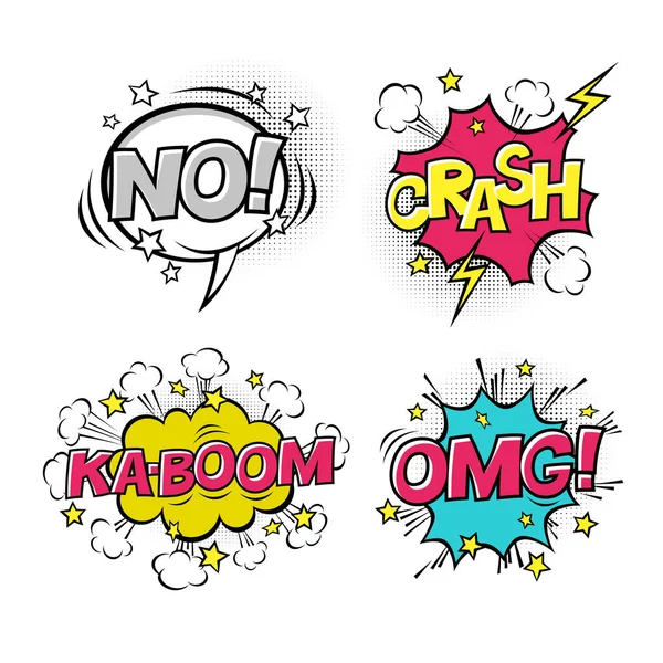 Comicbook exclamations bulles de parole ensemble — Image vectorielle