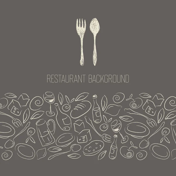 Restaurante patrón sin costuras — Vector de stock