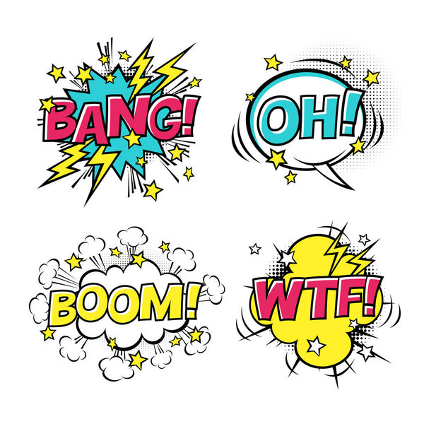 Разноцветный дизайн мыльных пузырей для комиксов
 