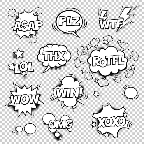 Diseño de burbujas de habla cómica — Archivo Imágenes Vectoriales
