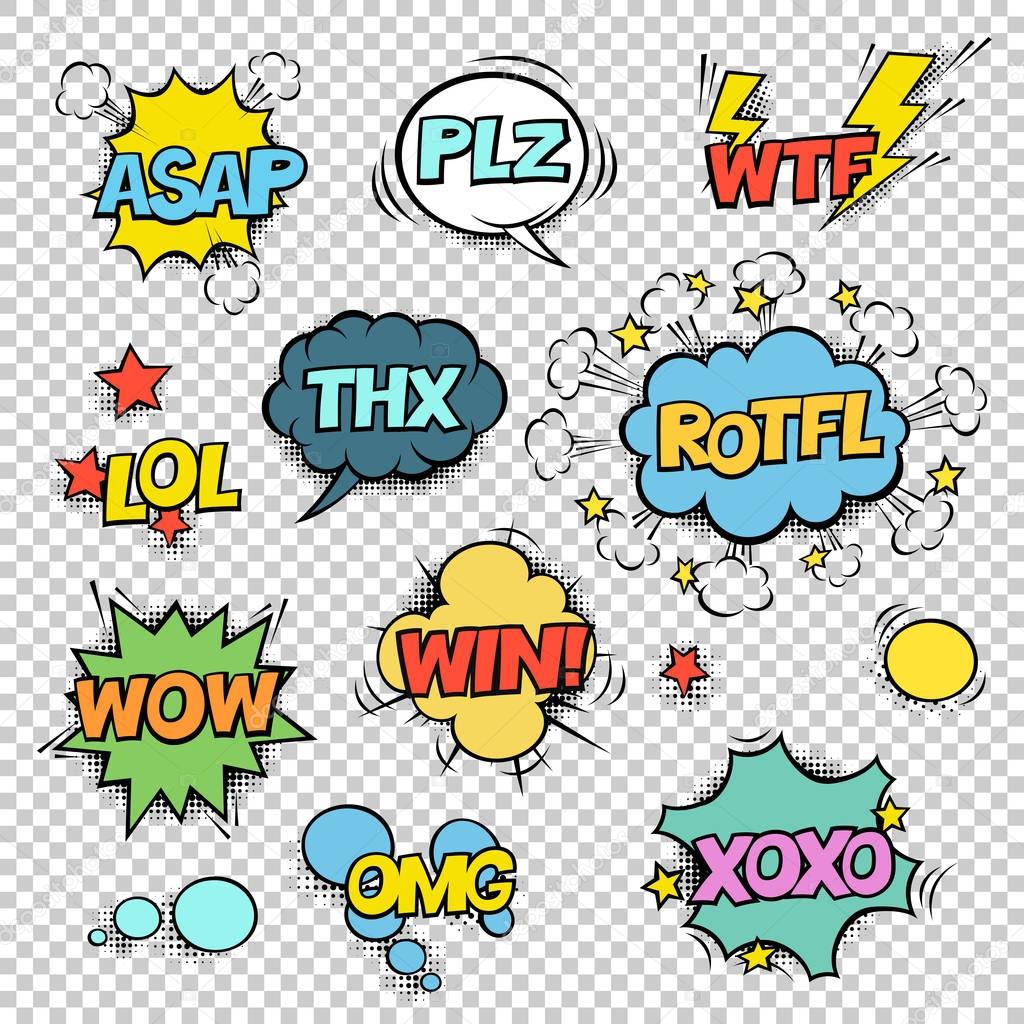 Colorful design of comic speech bubbles 