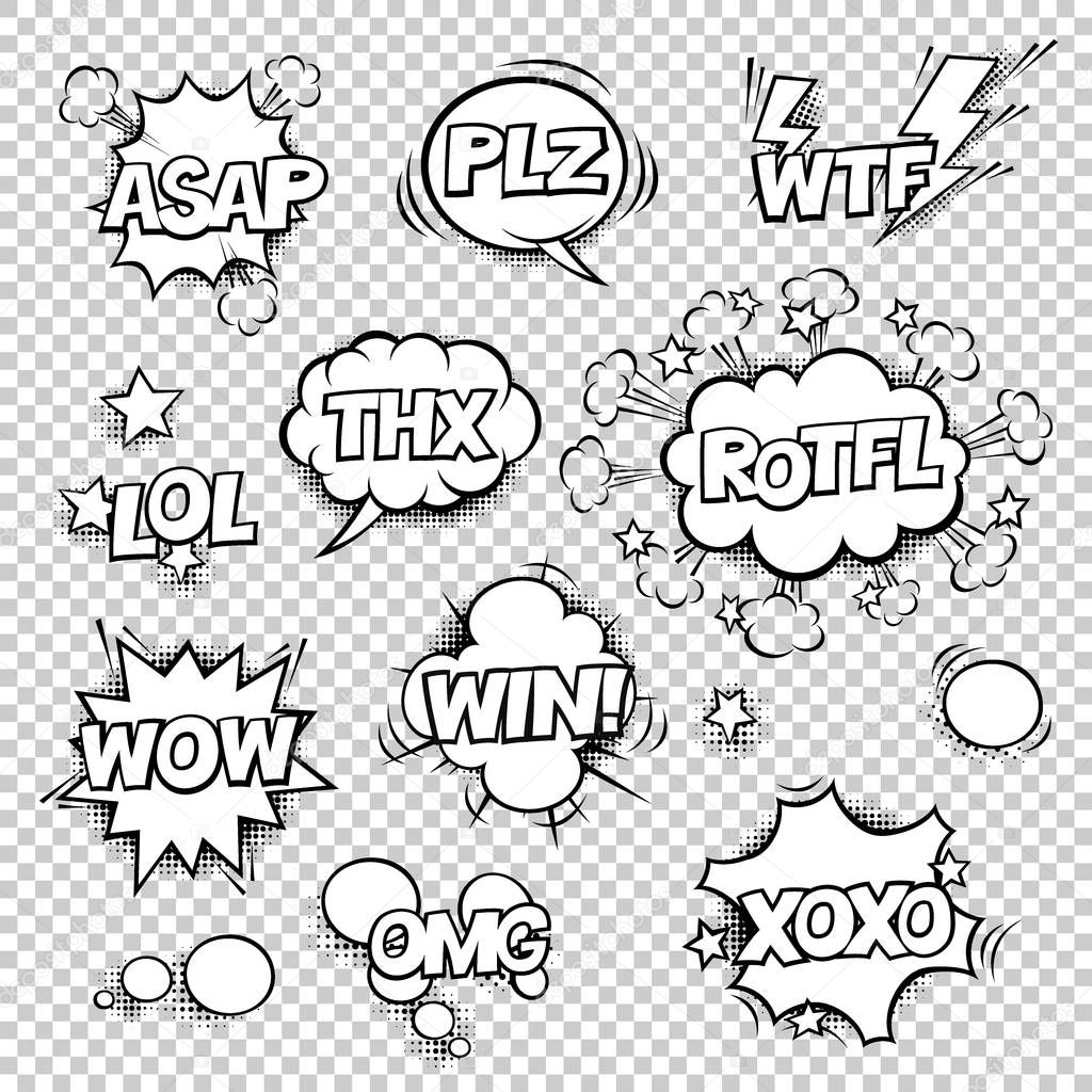 design of comic speech bubbles
