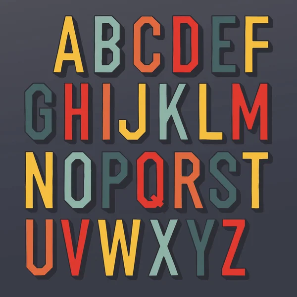 Kleurrijke schaduw retro lettertype — Stockvector