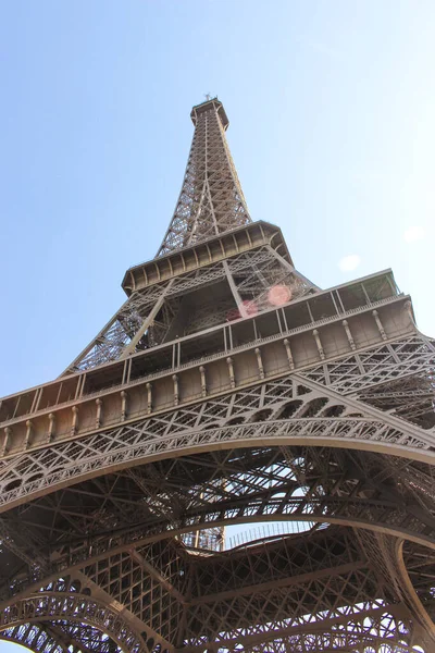 View Eiffel Tower Sun Reflection — Stock Photo, Image
