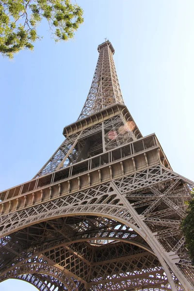 View Eiffel Tower Sun Reflection — Stock Photo, Image
