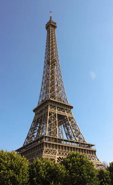 View Eiffel Tower Trees Surrounding — Stock Photo, Image