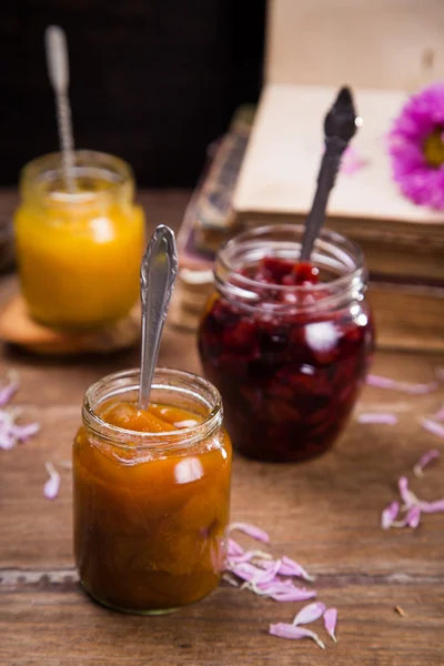 Conjunto de mermelada y miel — Foto de Stock