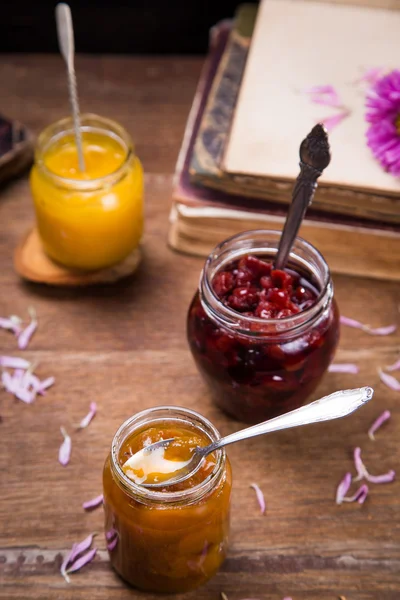 Conjunto de mermelada y miel — Foto de Stock