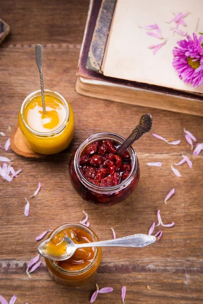 Conjunto de mermelada y miel — Foto de Stock