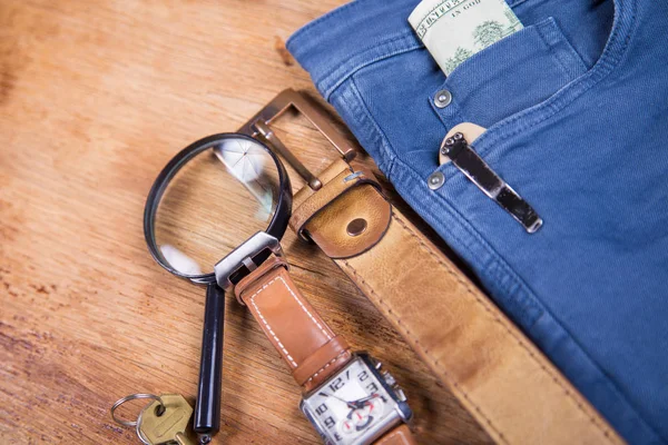 Kleding en accessoires voor mannen — Stockfoto