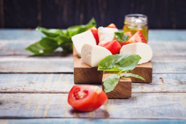 Taze domates ve Mozzarella.