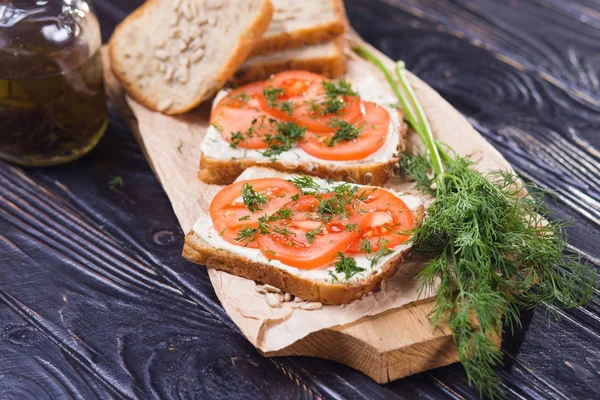 Sandwich with tomatoes — Stock Photo, Image